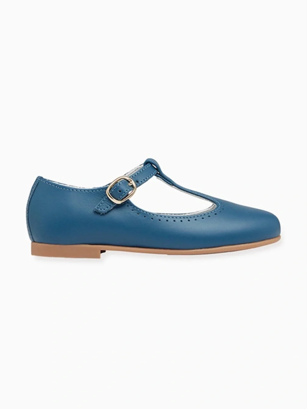 La Coqueta Cobalt Blue Leather T-Bar Mary Jane Shoes EU 27 US 10